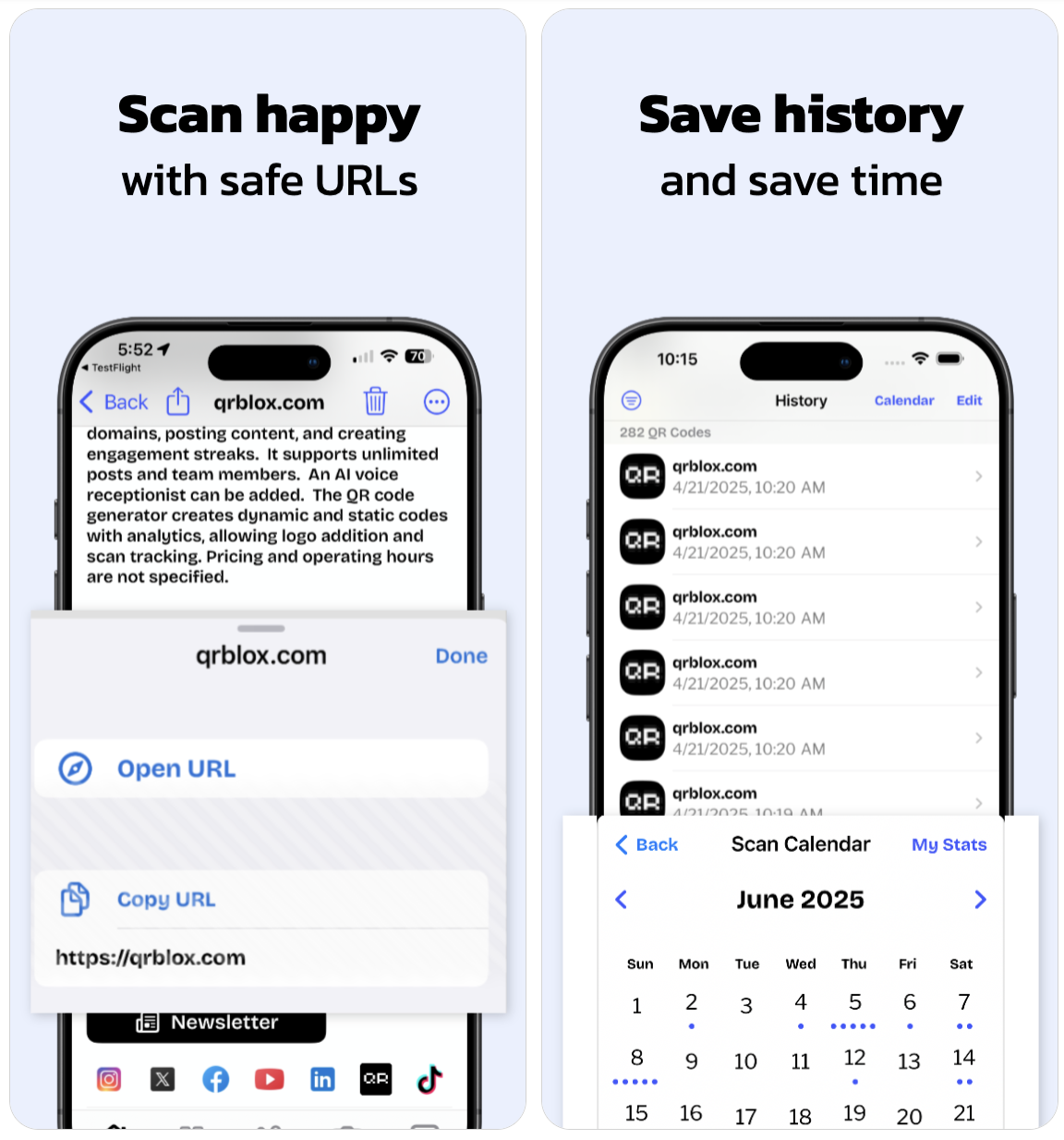 Qrblox is a modern iOS app for your QR code scans.
